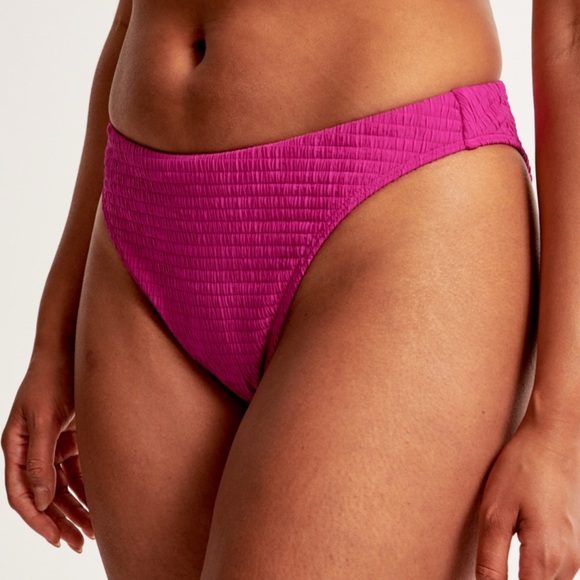 Abercrombie Curve Love Mid Rise High Leg Moderate Bottom - Picture 3 of 6